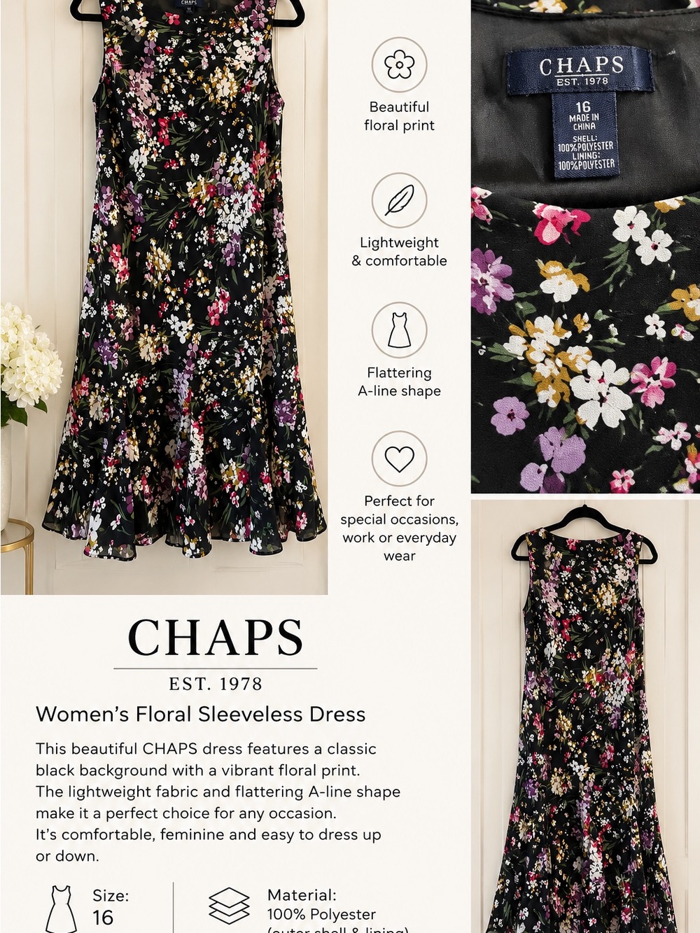 Women's Floral Sleeveless Dress
